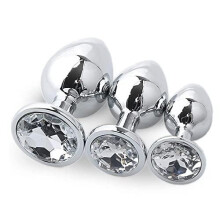 White Jewelled Butt Plugs (3 Piece)