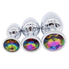 Rainbow Jewelled Butt Plugs (3 Piece)