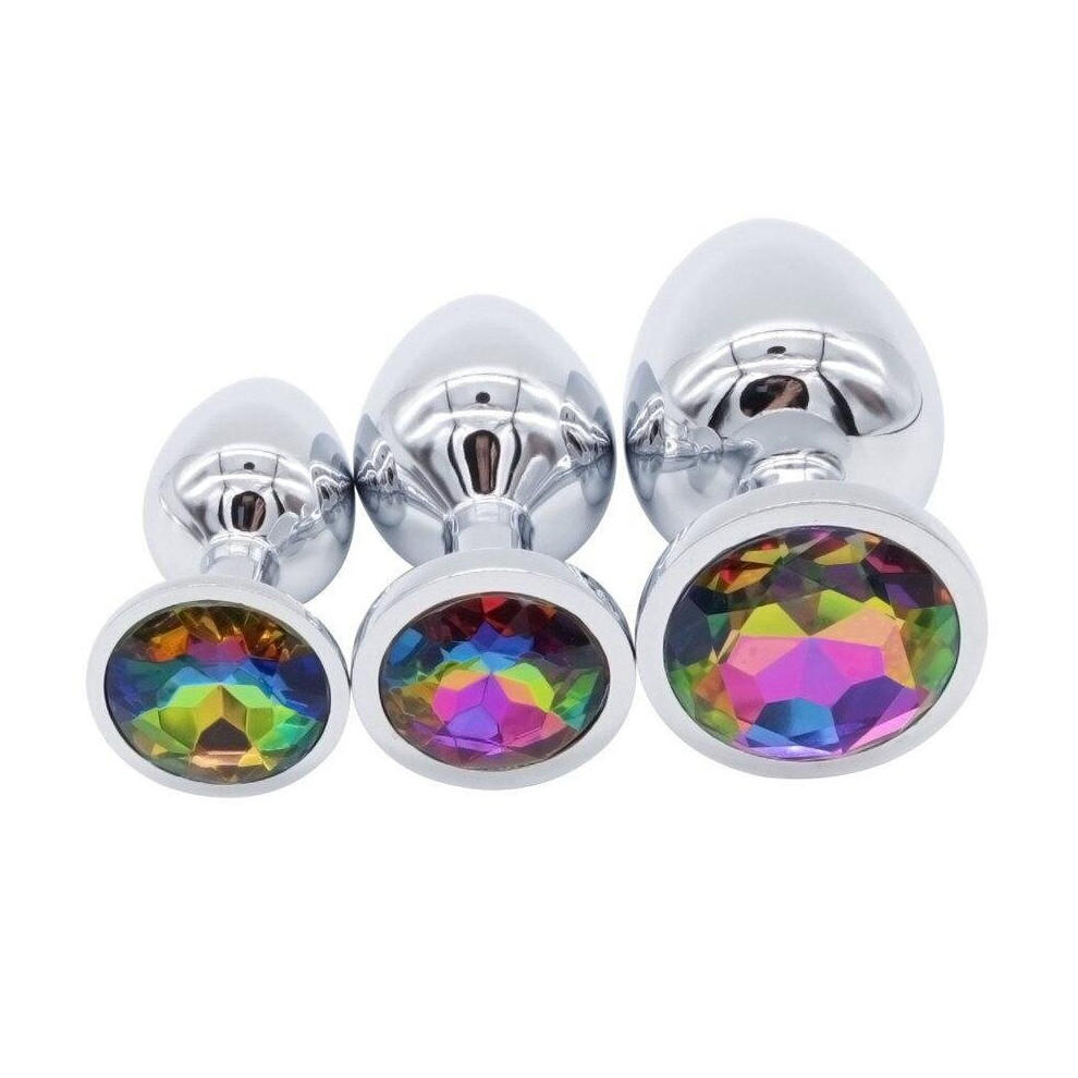 Rainbow Jewelled Butt Plugs (3 Piece)