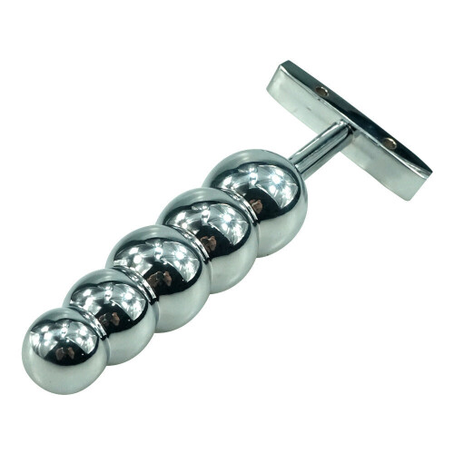 Beaded Anal Plug with T-Bar Base