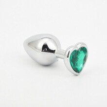 Green Heart Shaped Jewelled Butt Plugs (3 Piece)
