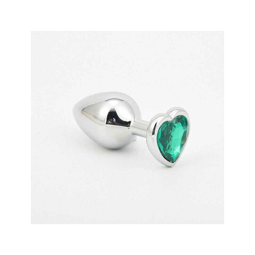House Of Glass Green Heart Shaped Jewelled Butt Plugs (3 Piece)