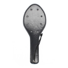 Faux Leather 8 Hole Indent Black Spanking Paddle