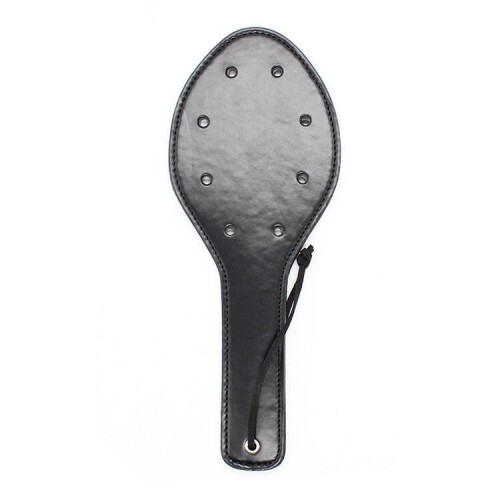 Faux Leather 8 Hole Indent Black Spanking Paddle