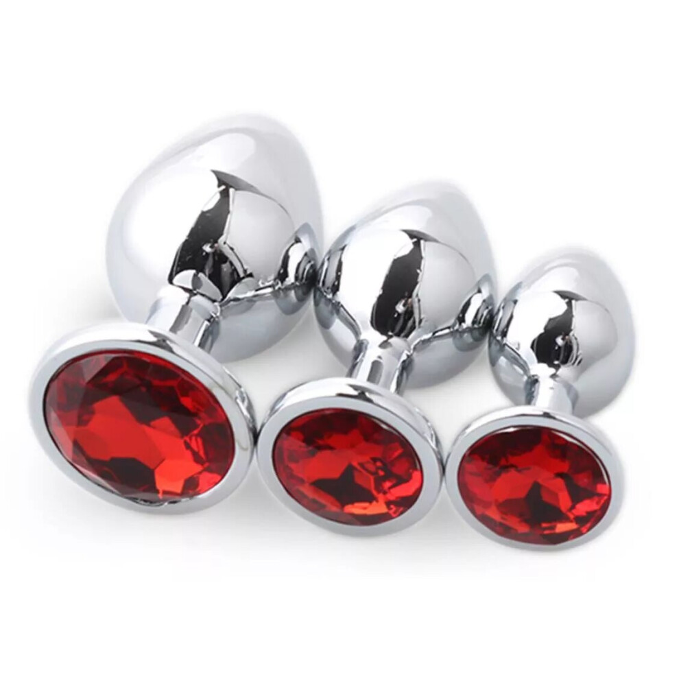 Red Jewelled Butt Plugs (3 Piece)