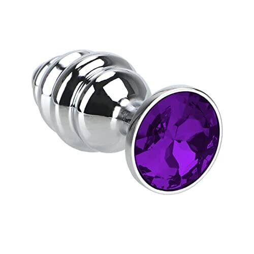 Purple 'Wavy' Stainless Steel Butt Plug Set (3 Piece) 1