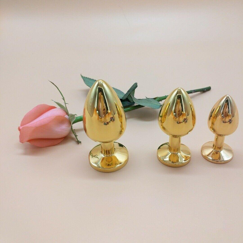 Gold Jewelled Gold Metal Small Butt Plug Set (3 Piece)