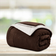 (Coffee/ Brown Sherpa Blankets) Sherpa Fleece Throw Blankets, Fluffy Winter Warm Soft Comfy Cozy Plush Blanket For Sofa Bed Travel Children Kids Pet, Single Size Luxury Mink Throws