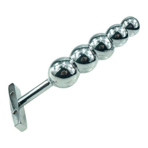 Beaded Anal Plug with T-Bar Base 1