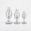 Purple 'Wavy' Stainless Steel Butt Plug Set (3 Piece) 3