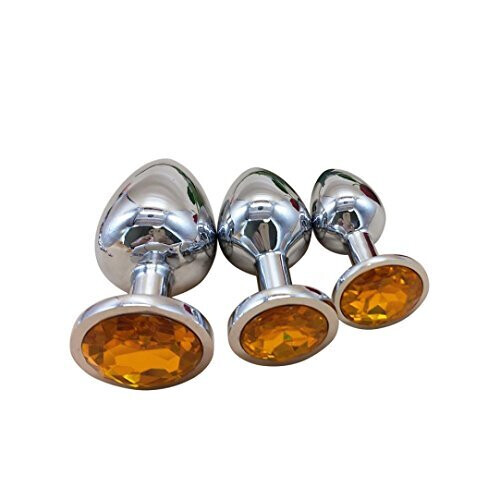 Orange Jewelled Butt Plugs (3 Piece)