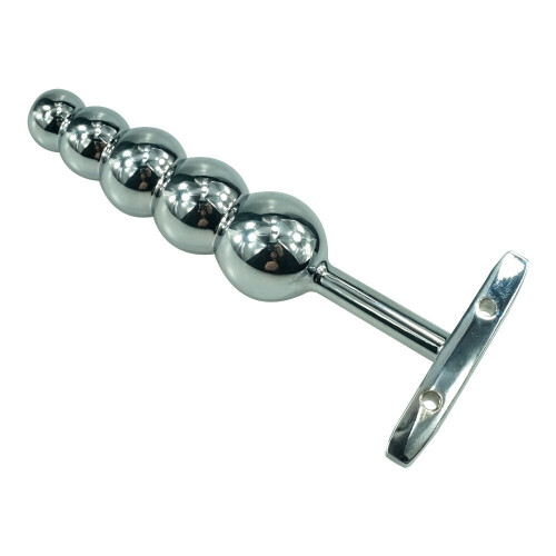 Beaded Anal Plug with T-Bar Base 2