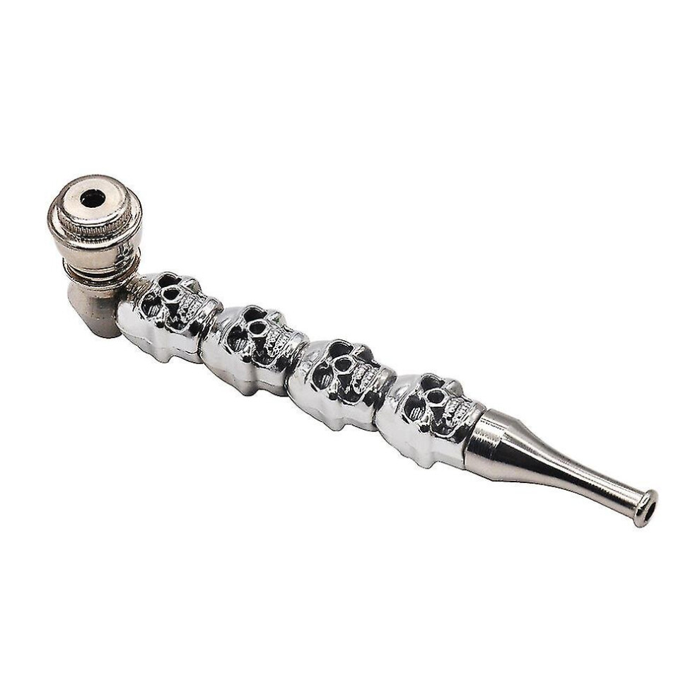 Grinder Weed Smoking Pipes Skull Metal Bowl Smoking Hand Spoon Pipe Tobacco Fit Dry Herb Pipes Smoke(2pcs)