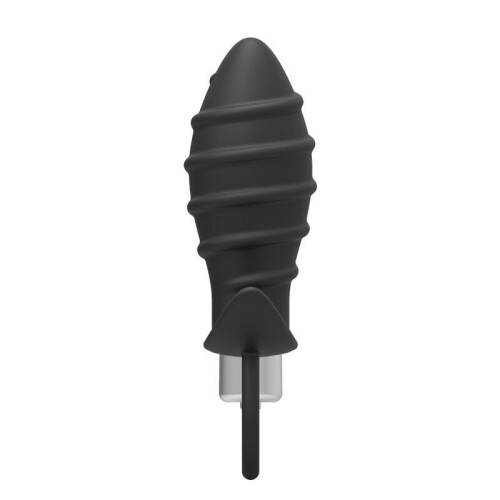 Vibrating Anal Toy with Texture and Pull Ring 1