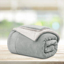 (Silver Sherpa Blankets) Sherpa Fleece Throw Blankets, Fluffy Winter Warm Soft Comfy Cozy Plush Blanket For Sofa Bed Travel Children Kids Pet, Single Size Luxury Mink Throws