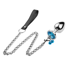 Anal Butt Plug with Detachable Lead (Medium, Blue)