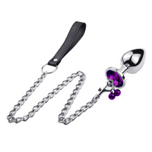 Anal Butt Plug with Detachable Lead (Small, Purple)