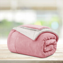 (Pink Sherpa Blankets) Sherpa Fleece Throw Blankets, Fluffy Winter Warm Soft Comfy Cozy Plush Blanket For Sofa Bed Travel Children Kids Pet, Single Size Luxury Mink Throws