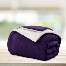 (Purple Sherpa Blankets) Sherpa Fleece Throw Blankets, Fluffy Winter Warm Soft Comfy Cozy Plush Blanket For Sofa Bed Travel Children Kids Pet, Single Size Luxury Mink Throws