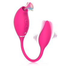 Clitoral Suction Stimulator with G-Spot Vibrator (Pink)