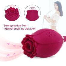 Rose Clitoral Suction Stimulator with G-Spot Vibrator (Purple)
