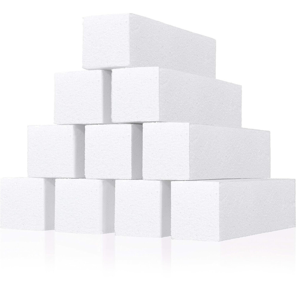 (White) Red Ember 10 Pcs Professional Nail Buffer Sanding Block