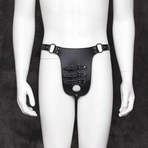 Male Chastity Belt with Buckle Detail 1