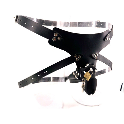 Adjustable Harness with Chastity Cage 1