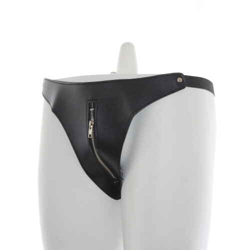 PU Leather Zipper Panties 2