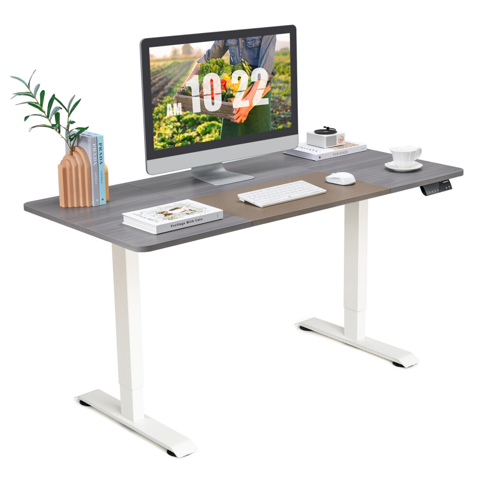 140 x 70cm Height-adjustable Standing Desk PC Workstation w/Cable Hole