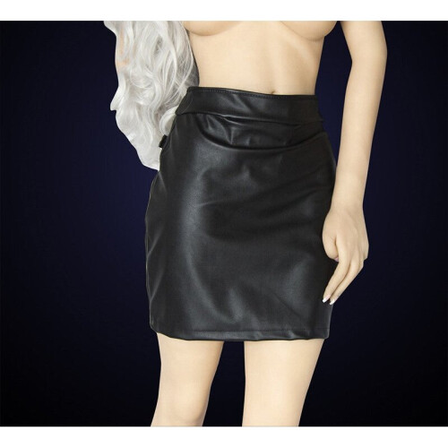 Faux Leather Open Back Mini Skirt 1