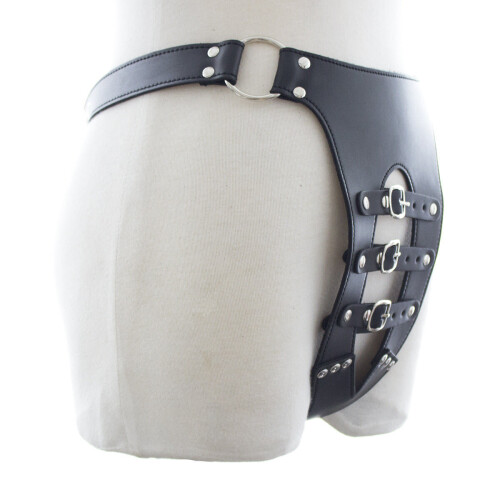 Male Chastity Belt with Buckle Detail 2