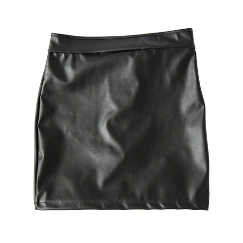 Faux Leather Open Back Mini Skirt 2