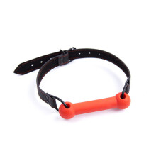 Bar Style Faux Leather Black Mouth Gag