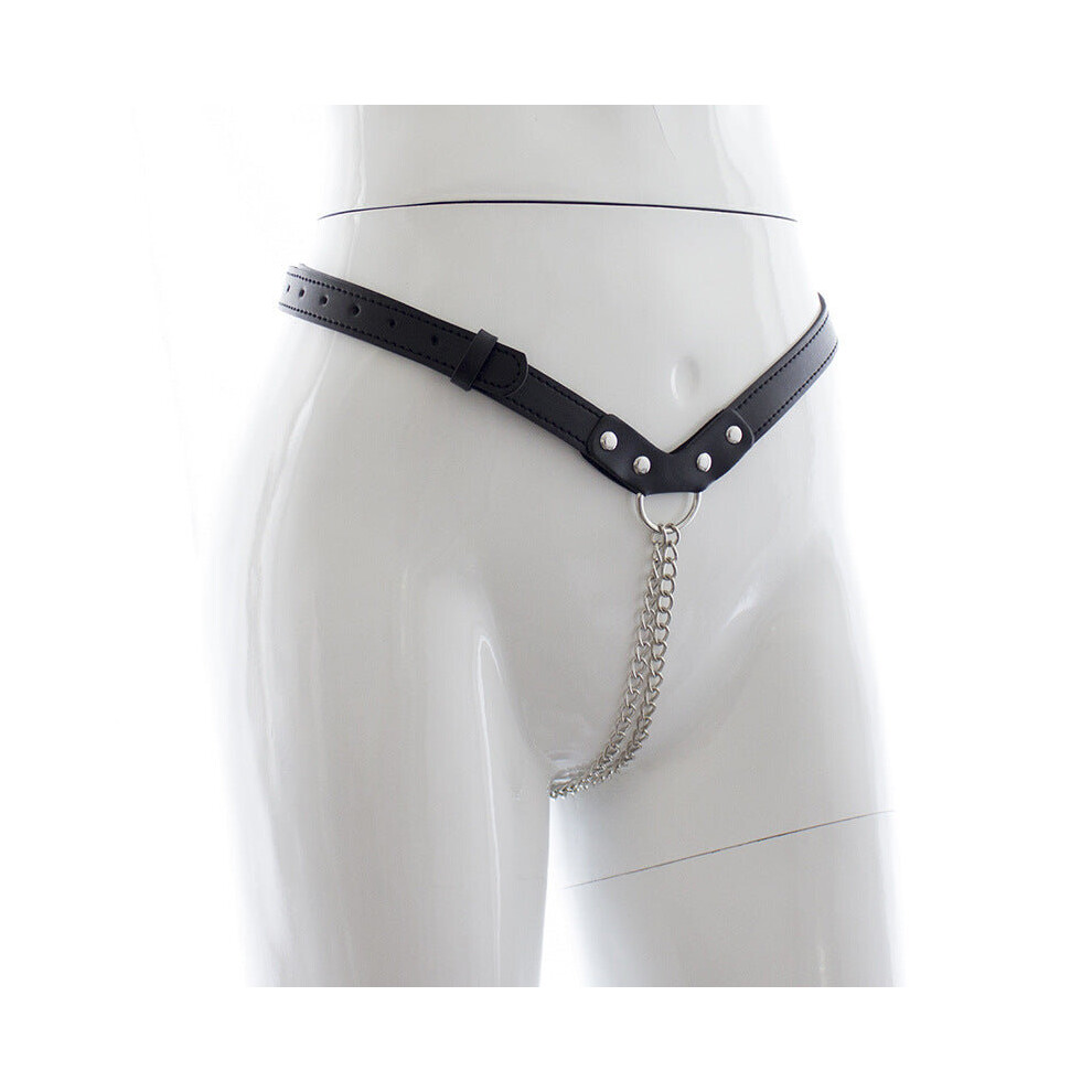 House Of Glass Double Chain Pu Leather Thong