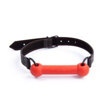 Bar Style Faux Leather Red Mouth Gag