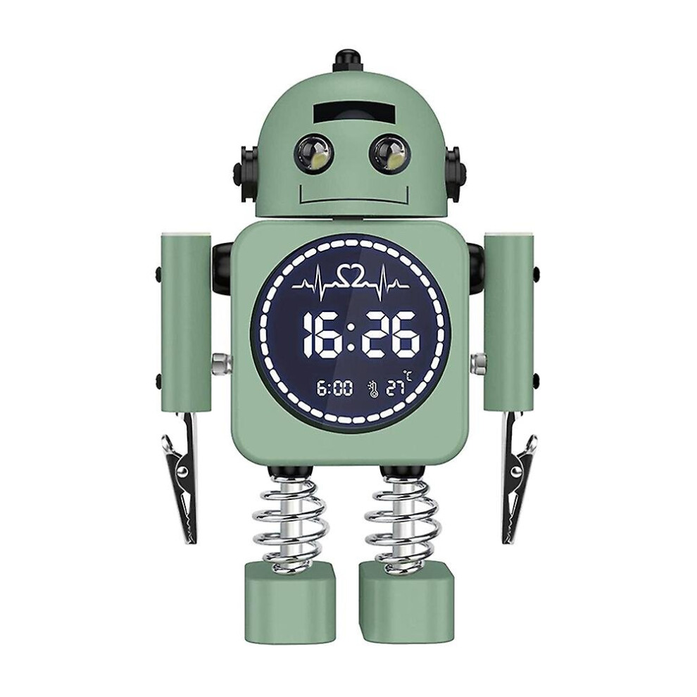 Robot Smart Digital Alarm Clock Temperature Display Desktop Clocks With Snooze Bedroom For Child Gi