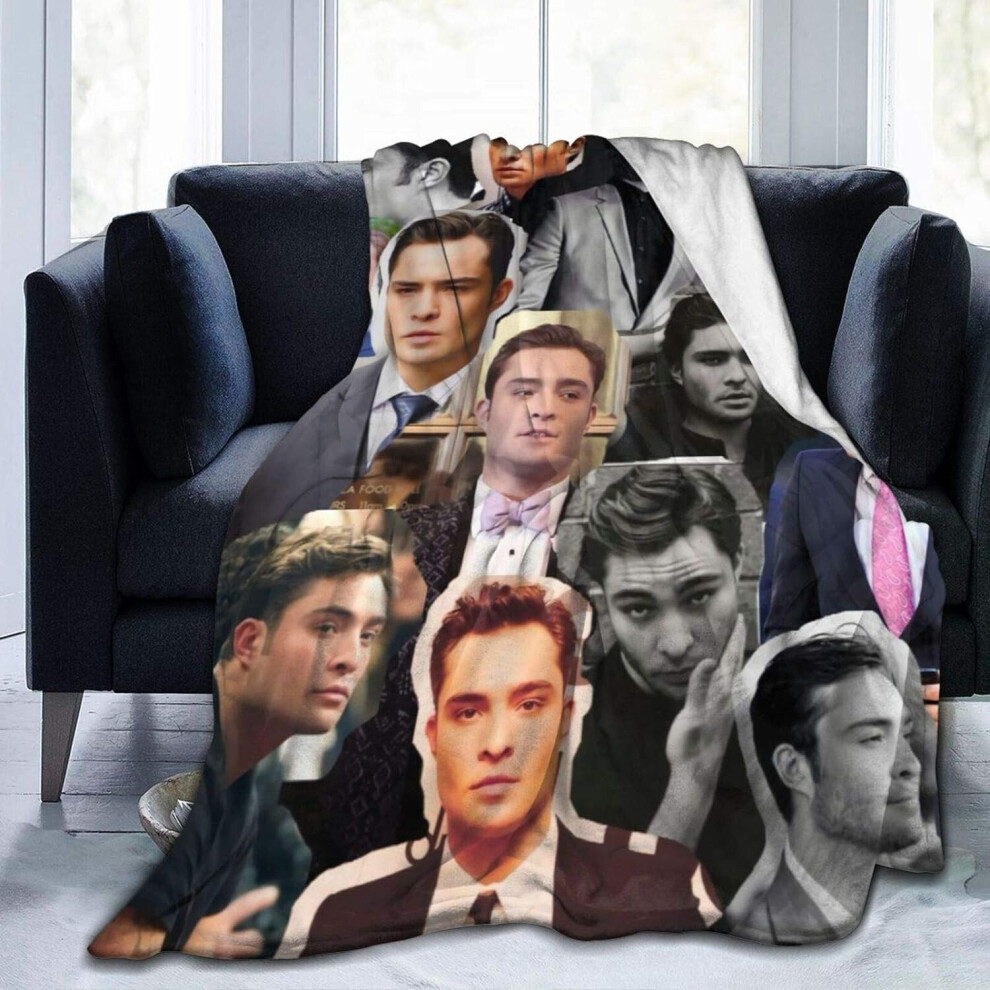 (150CM X 125CM) Ed Westwick as Chuck Bass Soft and Comfortable Warm Throw Blanket Blanket Picnic Blanket Fleece Blankets