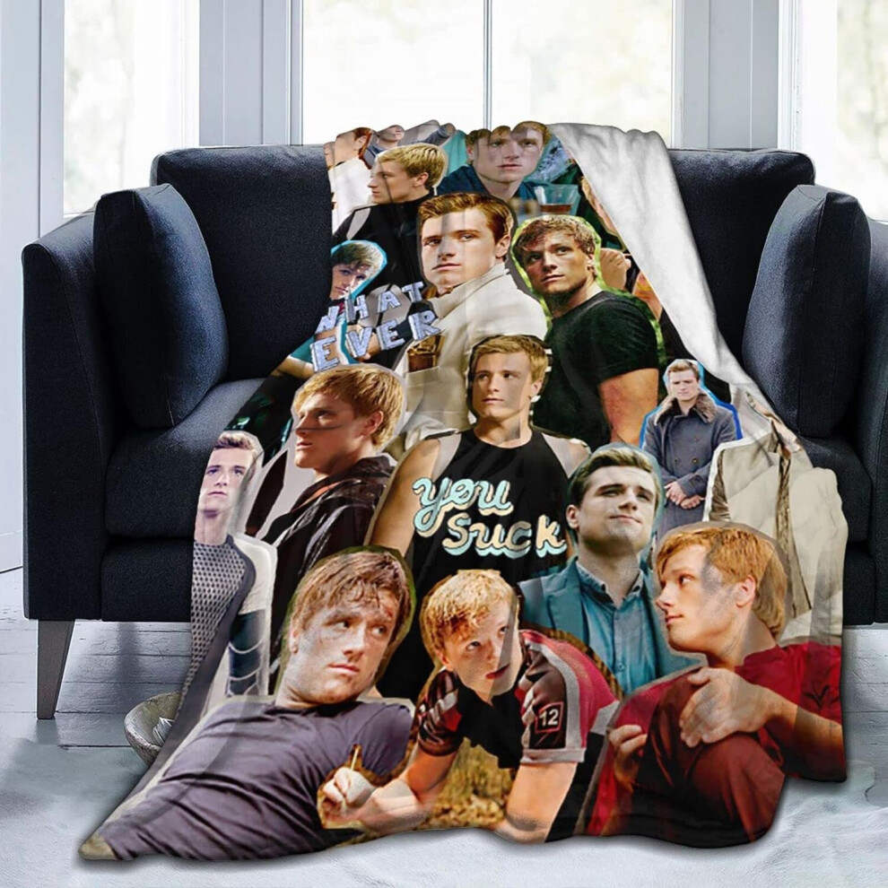 (125CM X 100CM) Josh Hutcherson Collage Blanket Lightweight & Warm,Ultra-Soft & Comfy Flannel Blanket