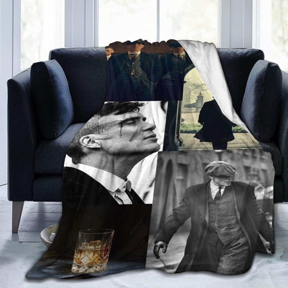 (125CM X 100CM) Cillian Murphy Blanket Tommy Shelby Pic Collage Blanket,Lightweight,Ultra-Soft & Comfy Flannel Blanket