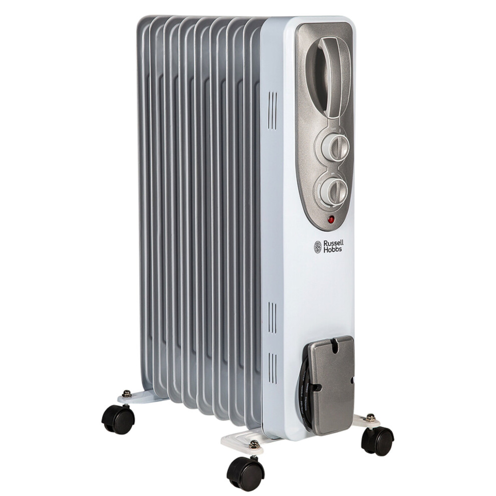 Russell Hobbs Oil Radiator 9 Fin 2000W White Electric Heater Rhofr5002
