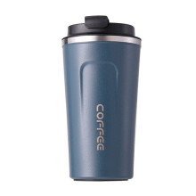 (Blue) 500ml Double Stainless Steel Coffee Mug Car Thermos Mug Travel Thermo Cup