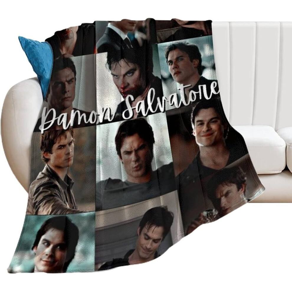 Damon Salvatore Blanket Ultrasoft Fleece Blanket Throw Birthday Gifts for Teen Girls Boys Women Men