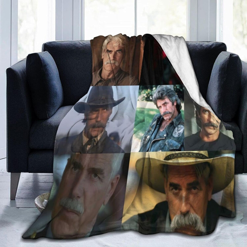 (125CM X 100CM) Throw Blanket Sam Elliott Ultra Soft air Conditioning Bed Blankets Cozy Flannel Blankets for Couch Bed Living Room for All Seasons