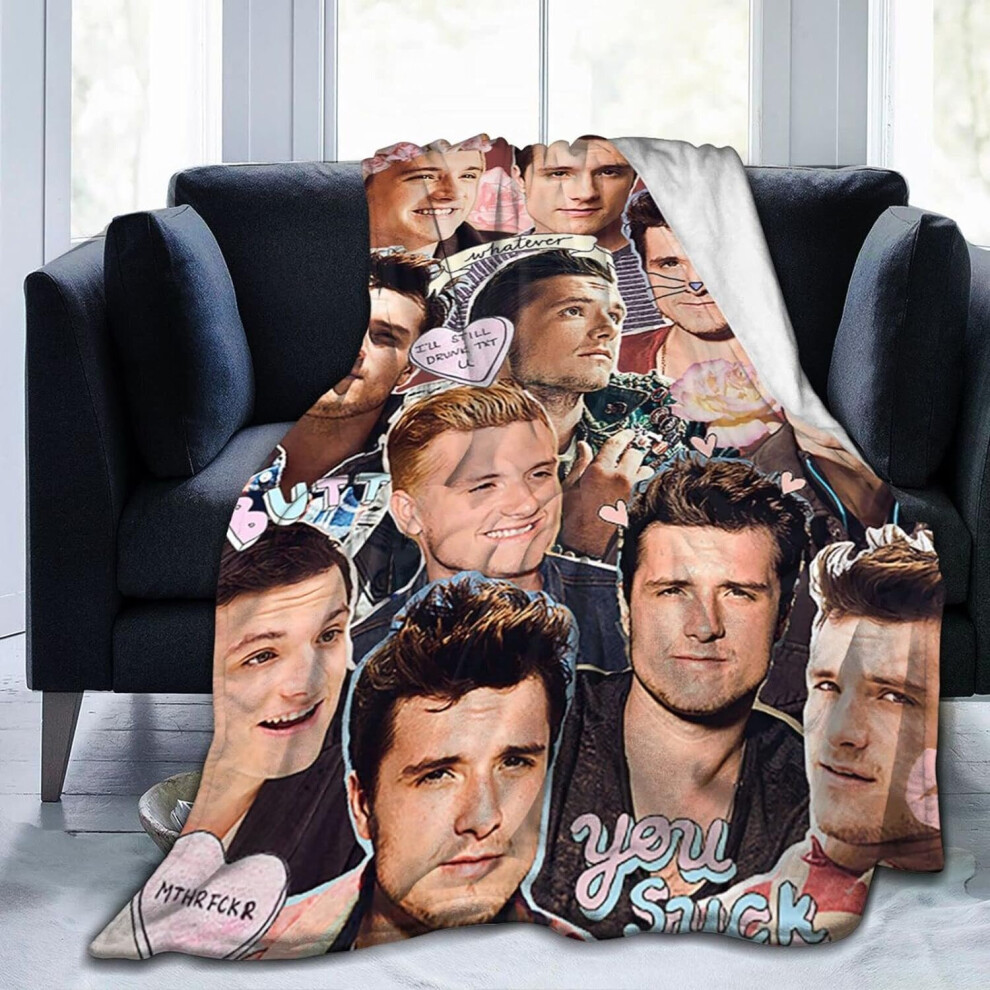 (125CM X 100CM) Josh Hutcherson Collage Blanket Lightweight & Warm,Ultra-Soft & Comfy Flannel Blanket