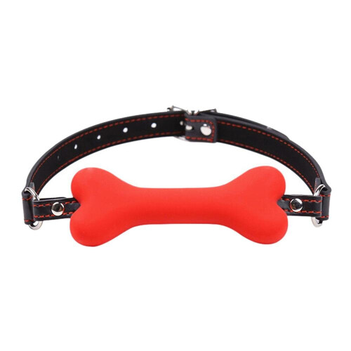 Silicone Dog Bone Gag (Red)
