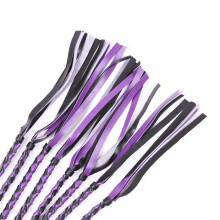 The Cobra' Plaited Fetish Flogger (Black and Purple)