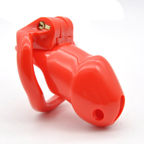 Red Plastic Male Chastity Cage Kit (4 Rings) 1