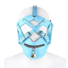 Blue Deprivation Hood with Zipped Mouth