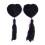Heart Shaped Black Nipple Covers with Tassels 1